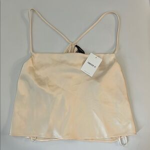 NWT - Forever 21 Cream Backless Crop Camisole
